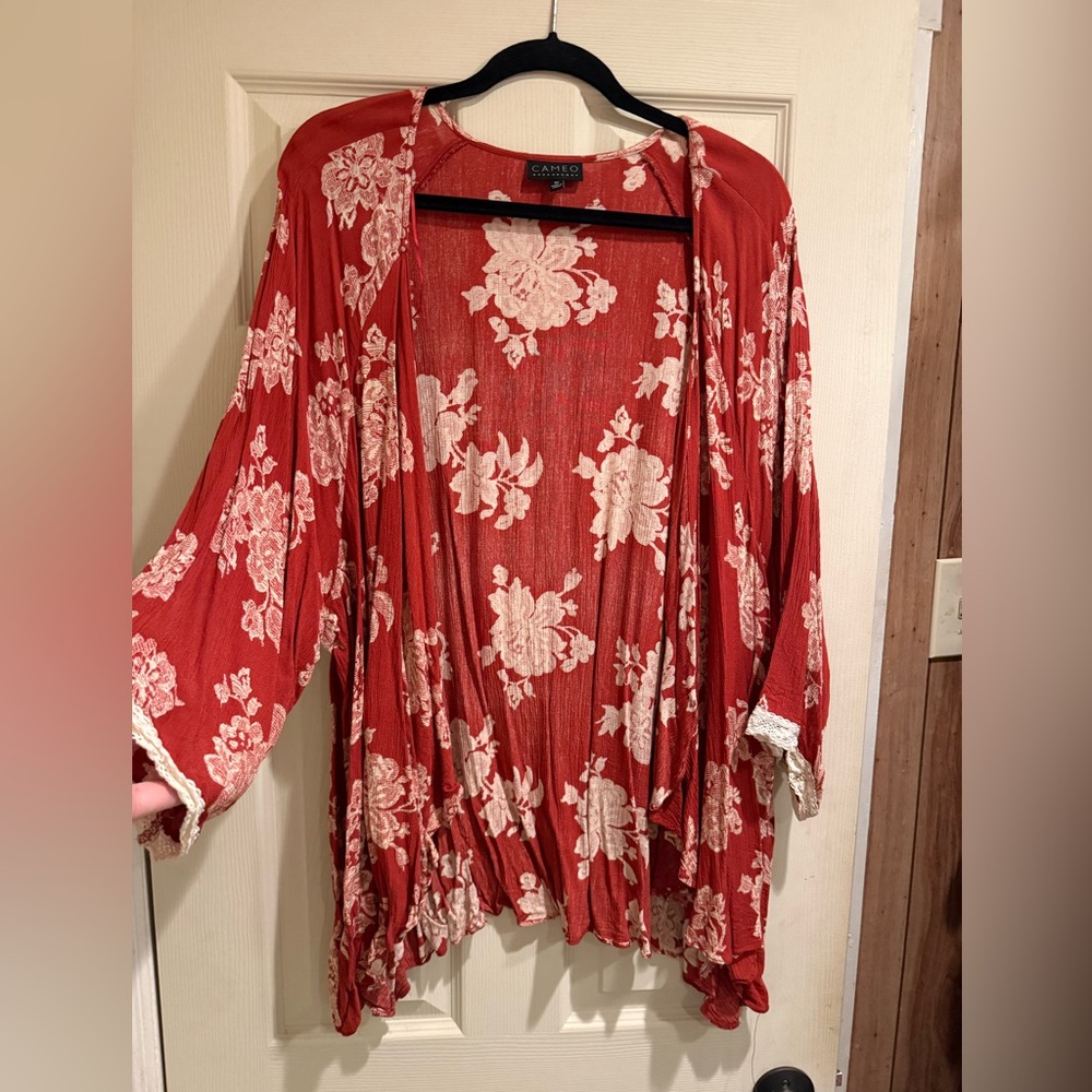 Cameo Red Floral Blouse